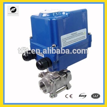 1 BSP NPT DC AC12V DC AC24V 2 way motorized ball valve with electric actuator for wat for drinking water treatment project