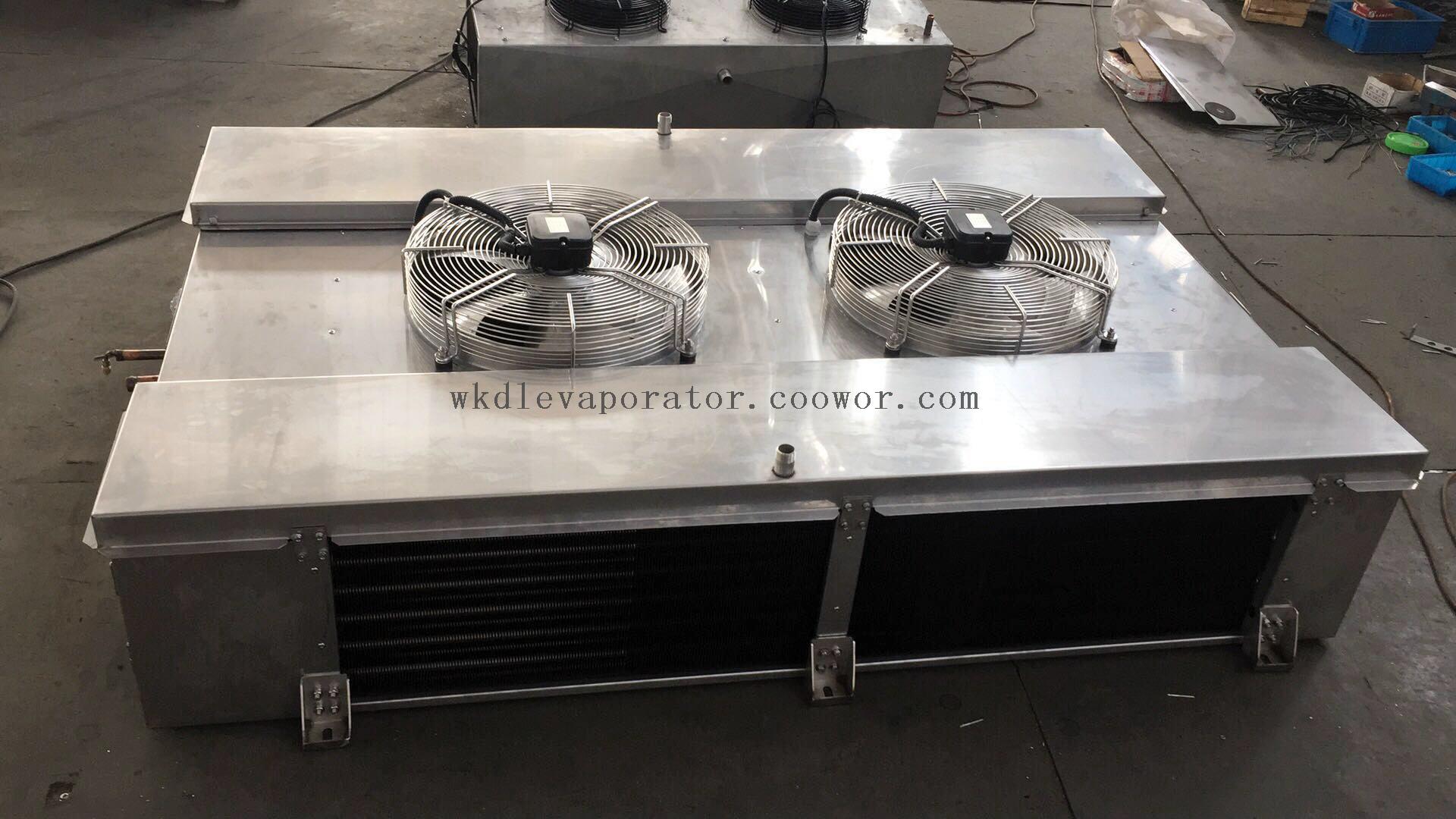 Dual discharge stainless steel evaporator coil unit air cooler for