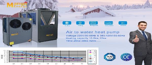 Air To Water Heat Pump With High Cop Low Noise High Efficiency