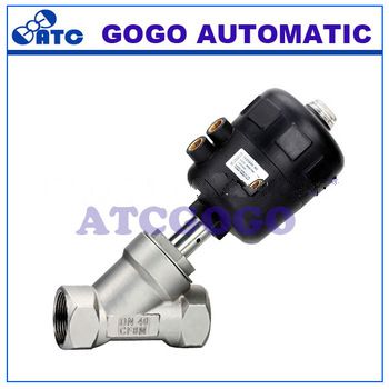 2 Way 2 Position pneumatic operated angle seat valve for beer factory