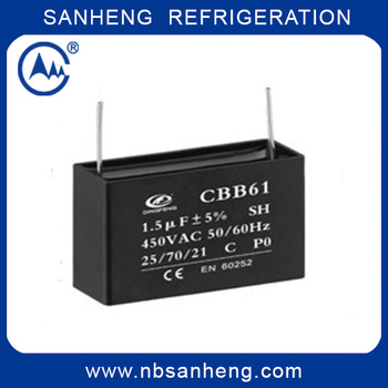1MFD Ceiling Fan Film Capacitor 18mf With Cbb61 capacitor