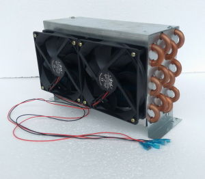 Purswave Fn4X6X240 Mini Evaporator Condenser with 2PCS12V24V220V120*120mm Fan Fin Space Copper Tube Heat Exchanger 1200W Capacity