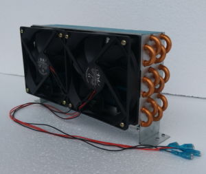 Purswave Cp4X6X240 Mini Air Cooled Condenser Copper Tube Aluminum Fin Evaporator with 2PCS 120X120 Axial Fan