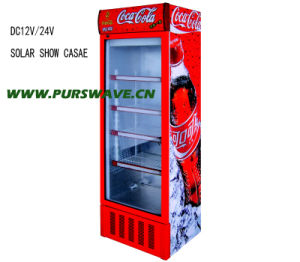 Purswav 248L DC 12V24V Glass Door Cooling Showcase 0~10degree Solar Fridge Battery Cooler