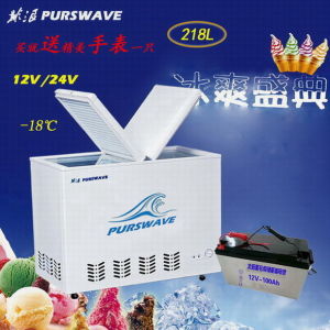Purswave Bd/Bc-218 218ldc 12V/24V/48V Solar Chest Freezer -20 Degree Accumulator Battery Powered Refrigerator Butterfly Doors
