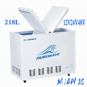 Purswave Bd/Bc-218 218ldc 12V/24V/48V Solar Chest Freezer -20 Degree Accumulator Battery Powered Refrigerator Butterfly Doors