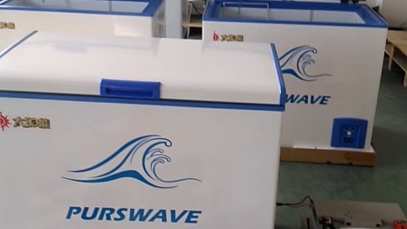 Purswave Vdfr-150e 150L DC 12V/24V/48V Solar Chest Freezer -25 Degree with Electronic Temperature Control Battery Powered Refrigerator Movable Ice-Cream Freezer