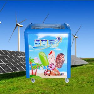 Purswave Sr/Sf-168 168L DC Solar Chest Freezer 12V24V48V Glass Door Refrigerator Ice-Cream Freezer Powered by Solar Panel and Battery -20degree