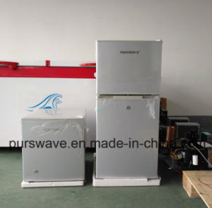 Purswave 108L DC12V24V Solar Refrigerator Vehicle Fridge Double Door Freezing & Cooling Style Compressor Refrigerating Freezer for Car Motor Bus Auto 