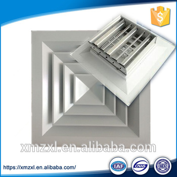 Hvac System Aluminium Square 4 Way Air Louvers Faced Ceiling