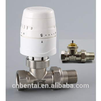 thermostatic head with DN15 Brass radiator valve Brass automatic thermostatic radiator control valves