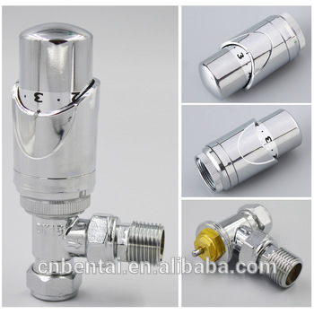 UK brass angle chrome radiator DN15 red copper valve