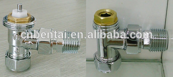 UK market 15mm 1 2 angle lockshield radiator thermostatic valve