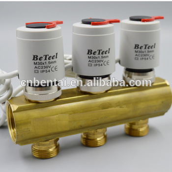 hydronic floor heating system thermal wax sensor actuator