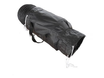 Black ex-proof flexible air duct with carrying bag