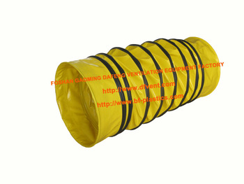 350mm yellow ventilation flexible ductwork with metal rings ends