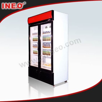 860L Stainless Steel Double Doors Vertical Display Showcase