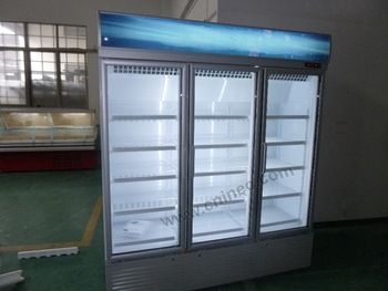 3 door supermarket commercial beverage display cooler/beverage fridge/beverage display refrigerator