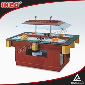 Wooden Buffet Showcase Display And Cabinet For Salad Or Fruit