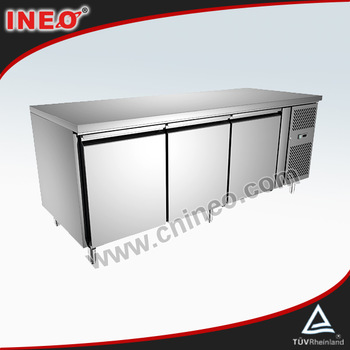 Commercial 3 Door Stainless steel Restaurant Kitchen Undercounter Freezer(INEO are professional on commercial kitchen project)