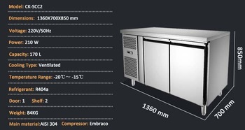 2 Door Stainless Steel fridge locker/deep fridge