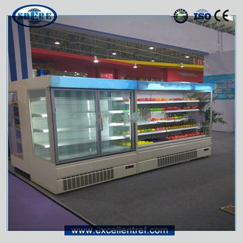 refrigerated drink cooler showcase for commercial use in supermarket&convenience store