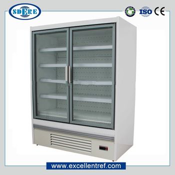 commercial galss front refrigerator showcase used in supermarket/convenience store for beverage display