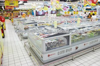 Commercial Supermarket Display Showcase For Meat Horizontal Display Freezer Freezer Manufacturer