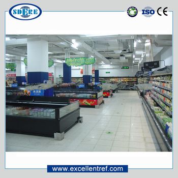ice cream cake display freezer OF ichest double type used in Wal-mart