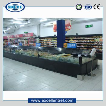 ice cream cake display freezer OF ichest double type used in Wal-mart
