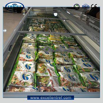 supermarket commercial cryogenic freezer for frozen food/meat/seafood display