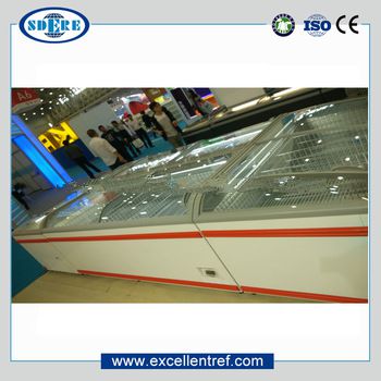 supermarket commercial cryogenic freezer for frozen food/meat/seafood display