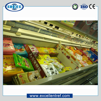 supermarket refrigerator of double island type for seafood display