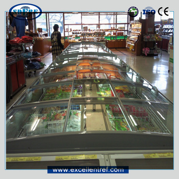 frozen meat display chiller showcase for commercial use