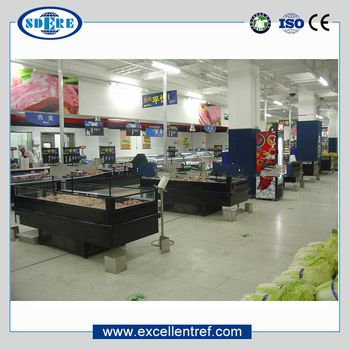 horizontal deep freezer refrigerator of plug in type for frozen chicken meat seafood display
