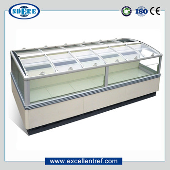 ice cream display freezer showcase of horizontal type for supermarket/hypermarket