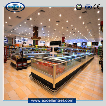 ice cream display freezer showcase of horizontal type for supermarket/hypermarket