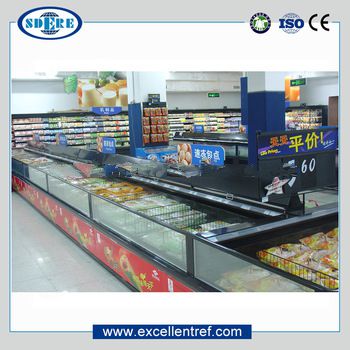 DID2515O1 Horizontal Freezer Used as Meat and Seafood Display Case In Supermarket