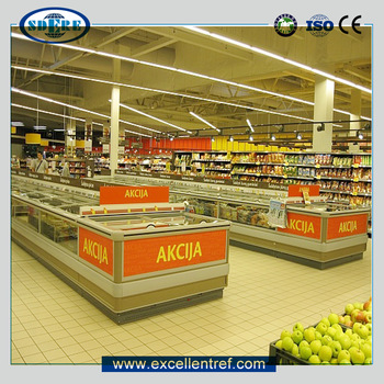 DID2515O1 Horizontal Freezer Used as Meat and Seafood Display Case In Supermarket