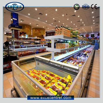 DID2515O1 Horizontal Meat Showcase Freezer Used as Cold Equipment In Supermarket
