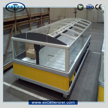 supermarket island showcase freezer for commercial display
