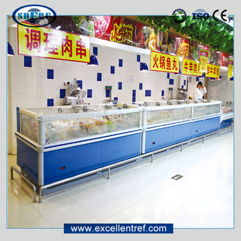 supermarket commercial showcase freezer of horizontal type