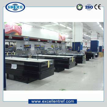 Shandong factory DII150O1 Plug In supermarket open showcase Island fish display refrigerator