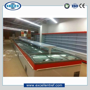 DIB181ECH1 R290 Refrigerant Curved Glass Chest Freezer for Supermarket