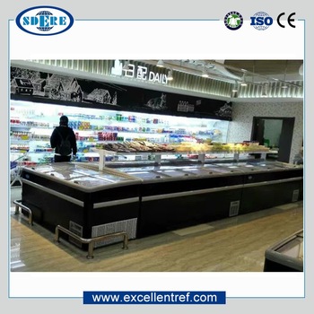 DIB181ECH1 R290 Refrigerant Curved Glass Chest Freezer for Supermarket