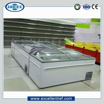 DIB181ECH1 Top Glass Lid AHT Type Chest Freezer Propane Fridge for Shop Display