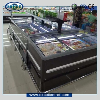 DIB181ECH1 Glass Lid AHT Type Propane Refrigerator Chest Freezer for Supermarket