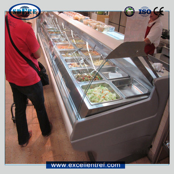 restaurant equipment service counter cabinet to display cooked food