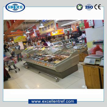 freezer prices of service counter type for deli food in supermarket