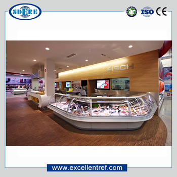 Counter top supermarket open display refrigerator showcase